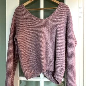 Cozy Ribbed Knit Sweater - Mauve